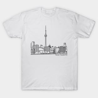 Toronto CN Tower and Skyline Outline T-Shirt